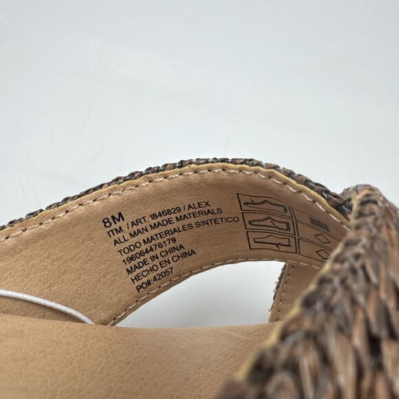 NEW Draper James Women's Size 8 Raffia Cross Strap Slip On Sandals, “Alex” Brown - Picture 16 of 16